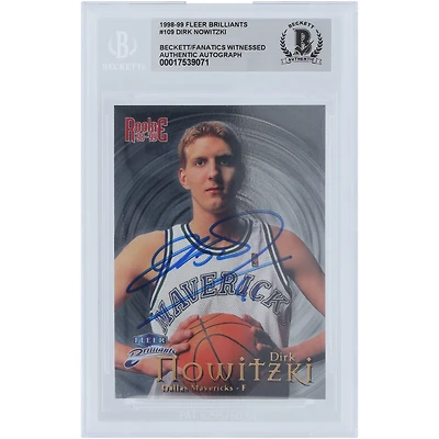 Dirk Nowitzki Dallas Mavericks Autographed 1998-99 Fleer Brilliants #109 Beckett Fanatics Witnessed Authenticated Rookie Card