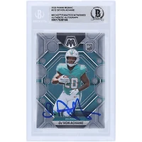 De’Von Achane Miami Dolphins Autographed 2023 Panini Mosaic #312 Beckett Fanatics Witnessed Authenticated Rookie Card