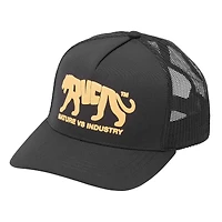Men's RVCA Black Big Cat Curved Trucker Adjustable Hat