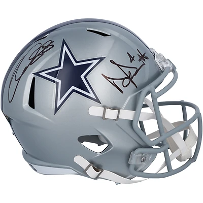 Dak Prescott & CeeDee Lamb Dallas Cowboys Autographed Riddell Speed Replica Helmet