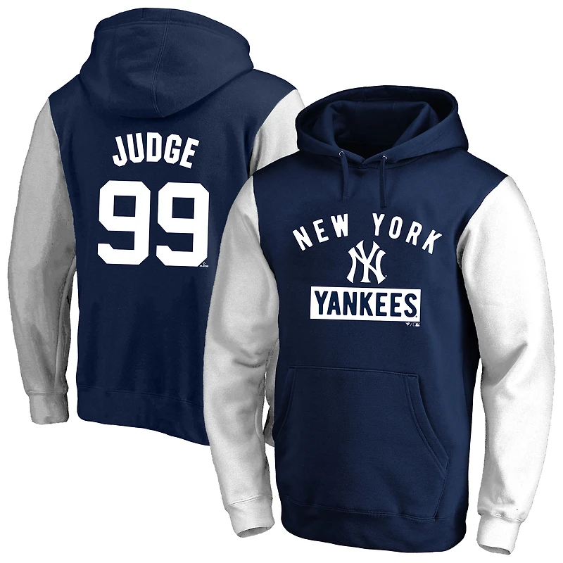 Men's Profile Aaron Judge Navy New York Yankees Big & Tall Name & Number Fleece Pullover Hoodie