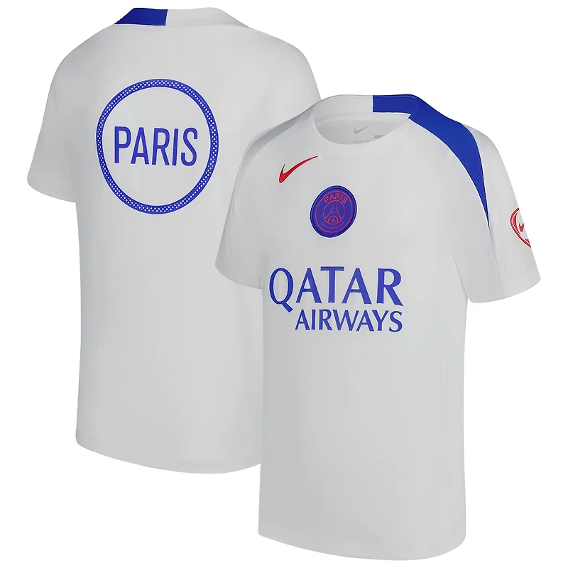 Youth Nike White Paris Saint-Germain 2025/26 Third Strike Performance Top