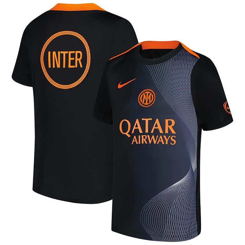Youth Nike  Black Inter Milan 2025/26 Third Academy Pro Pre-Match Performance Top