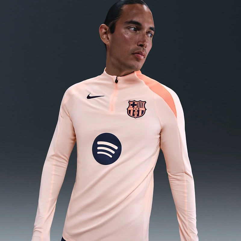 Men's Nike Orange Barcelona 2025/26 Strike Drill Quarter-Zip Long Sleeve Dri-FIT Top