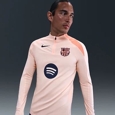 Men's Nike Orange Barcelona 2025/26 Strike Drill Quarter-Zip Long Sleeve Dri-FIT Top