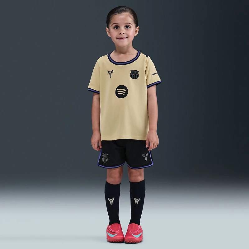 Youth Nike Gold Barcelona 2025/26 Stadium Kit Set