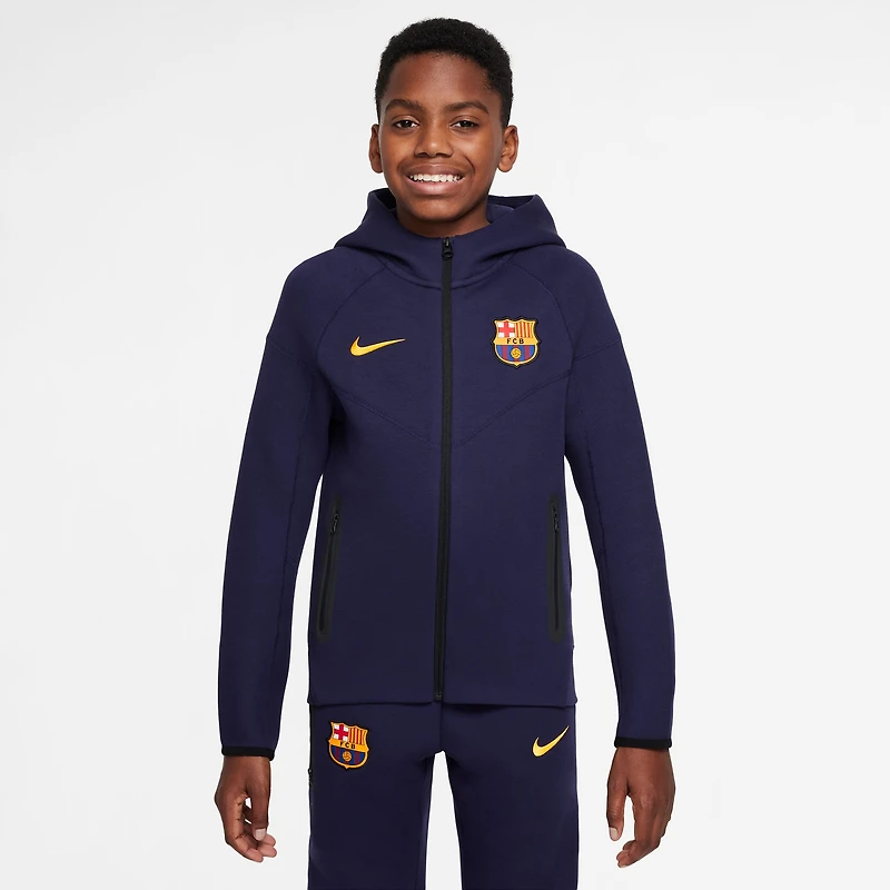 Youth Nike Purple Barcelona 2025/26 Tech Fleece Full-Zip Hoodie