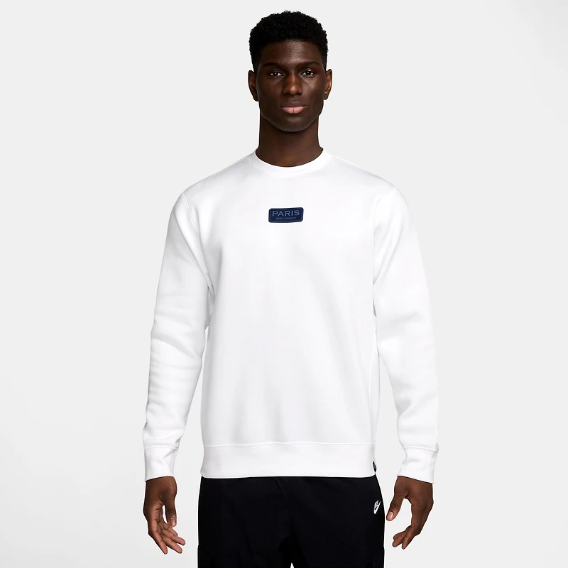 Men's Nike  White Paris Saint-Germain Club Pullover Sweatshirt