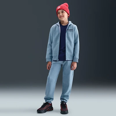 Youth Nike Heather Blue Paris Saint-Germain Club Full-Zip Hoodie