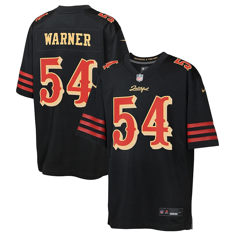Youth Nike Fred Warner Black San Francisco 49ers 2025 Rivalries Collection Game Jersey