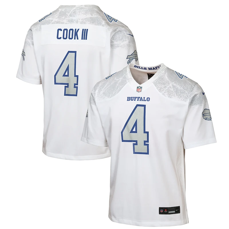 Youth Nike James Cook III White Buffalo Bills 2025 Rivalries Collection Game Jersey