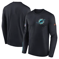 Men's Nike Pitch Blue Miami Dolphins 2025 Rivalries Collection Sideline Legend Dri-FIT Long Sleeve T-Shirt