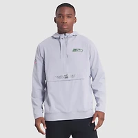 Men's Nike  Wolf Gray Seattle Seahawks 2025 Rivalries Collection Sideline Anorak Half-Zip Hoodie Jacket
