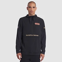 Men's Nike Black San Francisco 49ers 2025 Rivalries Collection Sideline Anorak Half-Zip Hoodie Jacket