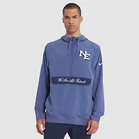 Men's Nike  Storm Blue New England Patriots 2025 Rivalries Collection Sideline Anorak Half-Zip Hoodie Jacket