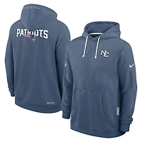 Men's Nike Storm Blue New England Patriots 2025 Rivalries Collection Standard Issue Sideline Dri-FIT Hoodie