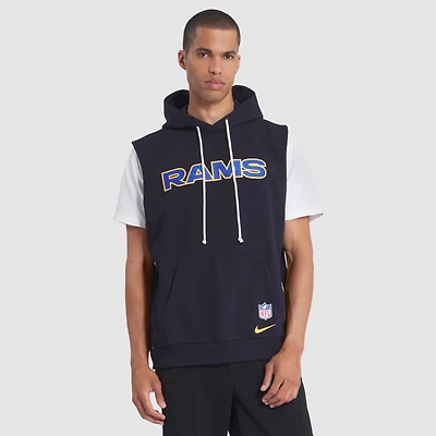 Men's Nike Midnight Blue Los Angeles Rams 2025 Rivalries Collection Standard Issue Sideline Dri-FIT Sleeveless Hoodie