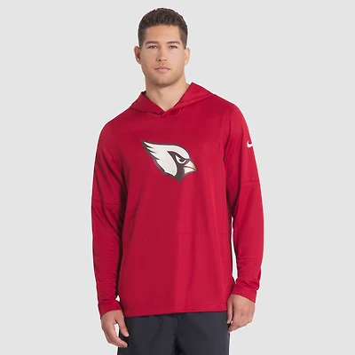 Men's Nike Red Arizona Cardinals 2025 Rivalries Collection Sideline Dri-FIT Long Sleeve Hoodie T-Shirt