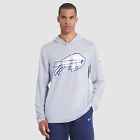 Men's Nike Silver Buffalo Bills 2025 Rivalries Collection Sideline Dri-FIT Long Sleeve Hoodie T-Shirt