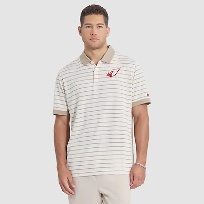 Men's Nike  Natural Arizona Cardinals 2025 Rivalries Collection Sideline Victory Striped Dri-FIT Polo