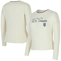 Women's Concepts Sport Cream USWNT Kaki Hacci Knit Pullover Sweatshirt