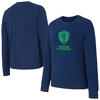 Women's Concepts Sport Blue Seattle Sounders FC Elevation Tri-Blend Long Sleeve Sweatshirt
