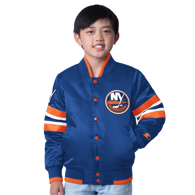 Youth Starter  Royal New York Islanders Scout Varsity Full-Snap Jacket