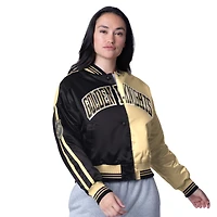 Women's Starter  Gold Vegas Golden Knights Zone Blitz Cropped Full-Snap Varsity Jacket