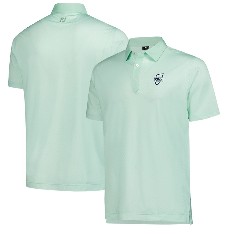 Men's FootJoy  Light Green WM Phoenix Open Checker Print Lisle Polo