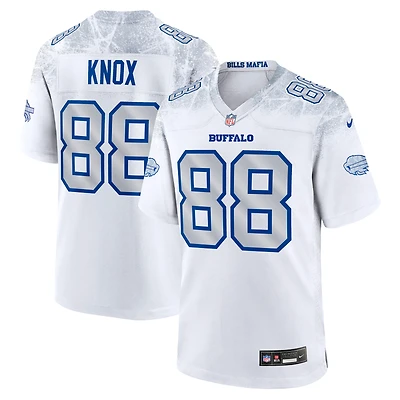 Men's Nike Dawson Knox White Buffalo Bills 2025 Rivalries Collection Game Jersey