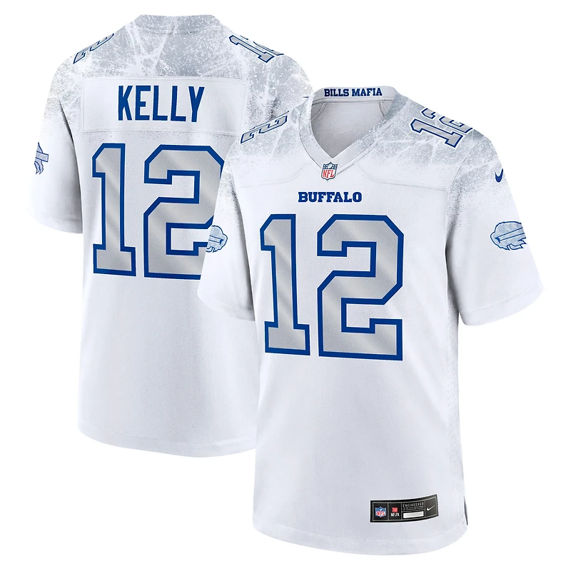Men's Nike Jim Kelly White Buffalo Bills 2025 Rivalries Collection Retired Player Game Jersey
