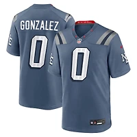 Men's Nike Christian Gonzalez Storm Blue New England Patriots 2025 Rivalries Collection Game Jersey