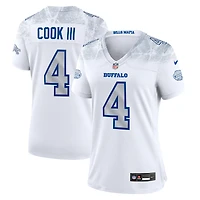 Women's Nike James Cook III White Buffalo Bills 2025 Rivalries Collection Game Jersey