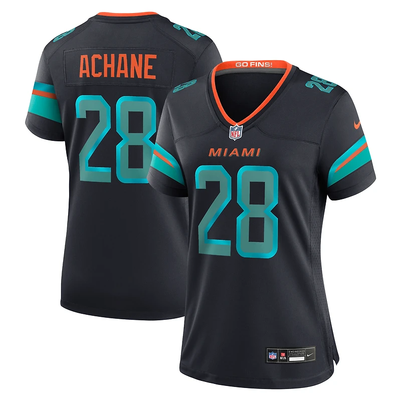 Women's Nike De’Von Achane Pitch Blue Miami Dolphins 2025 Rivalries Collection Game Jersey