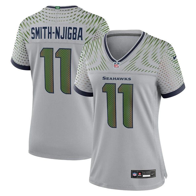 Women's Nike Jaxon Smith-Njigba Wolf Gray Seattle Seahawks 2025 Rivalries Collection Game Jersey