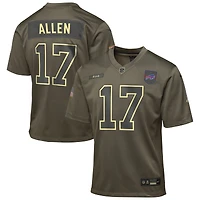 Youth Nike Josh Allen Olive Buffalo Bills 2025 Salute to Service Game Jersey