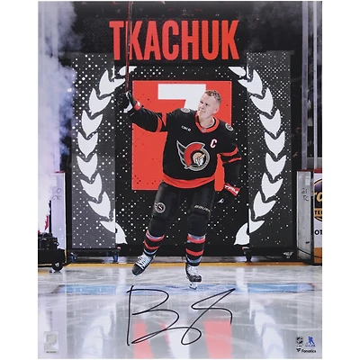 Brady Tkachuk Ottawa Senators Autographed 16" x 20" Pregame Saluting the Crowd Photograph