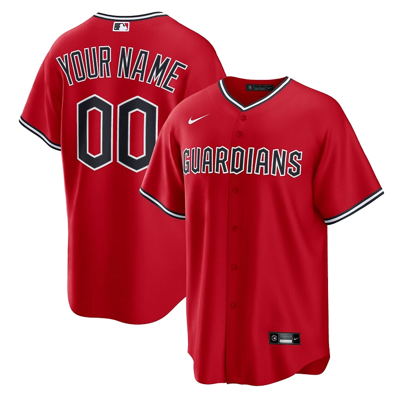 Men's Nike Red Cleveland Guardians Alternate 2 Custom Replica Jersey