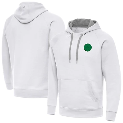 Men's Antigua White Pittsburgh Steelers St. Patrick's Day Victory Pullover Hoodie