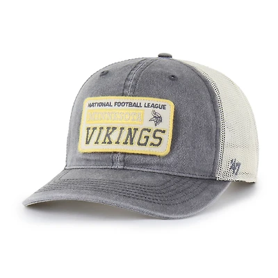 Men's '47  Charcoal Minnesota Vikings Canteen Relaxed Trucker Adjustable Hat