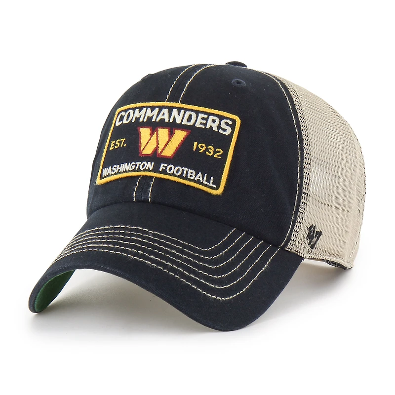 Men's '47  Black Washington Commanders Wabash Trucker Clean Up Adjustable Hat