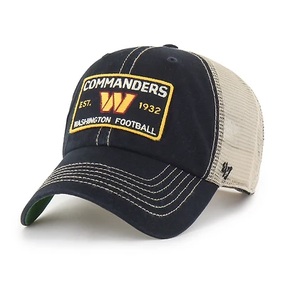 Men's '47  Black Washington Commanders Wabash Trucker Clean Up Adjustable Hat