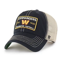 Men's '47  Black Washington Commanders Wabash Trucker Clean Up Adjustable Hat