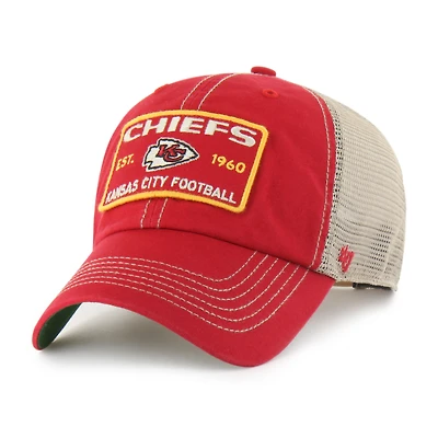 Men's '47  Red Kansas City Chiefs Wabash Trucker Clean Up Adjustable Hat