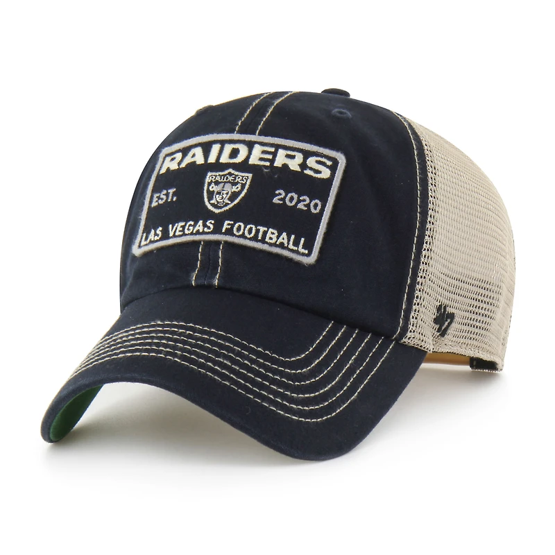 Men's '47  Black Las Vegas Raiders Wabash Trucker Clean Up Adjustable Hat