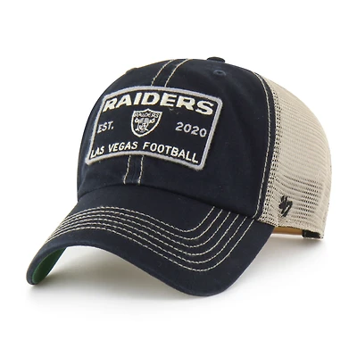 Men's '47  Black Las Vegas Raiders Wabash Trucker Clean Up Adjustable Hat