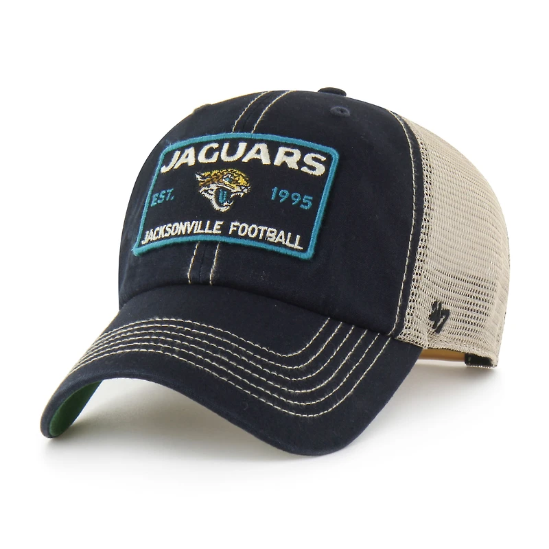 Men's '47  Black Jacksonville Jaguars Wabash Trucker Clean Up Adjustable Hat