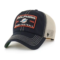 Men's '47  Black Miami Dolphins Wabash Trucker Clean Up Adjustable Hat