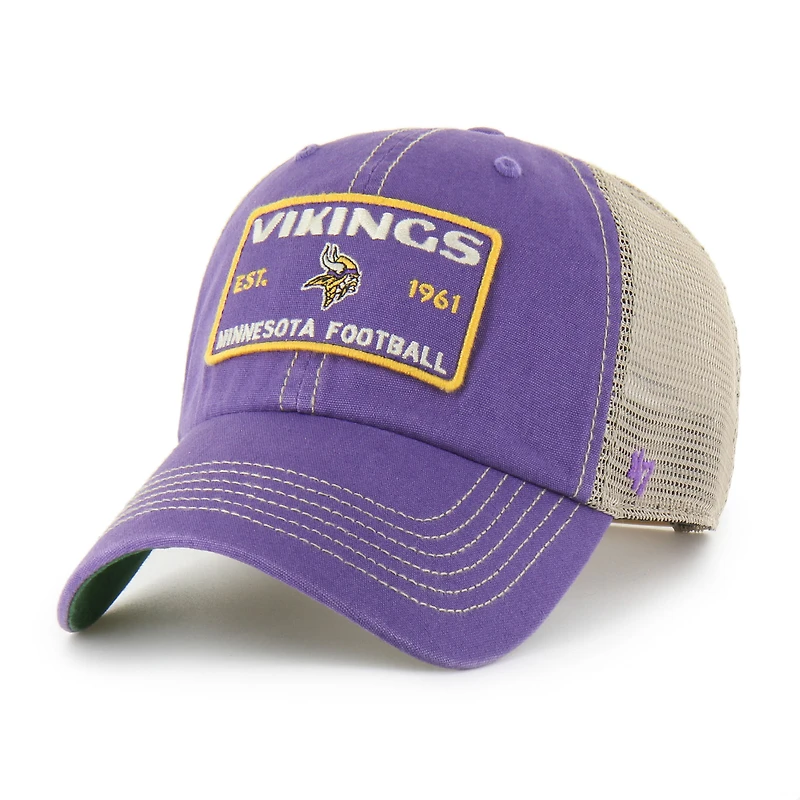 Men's '47  Purple Minnesota Vikings Wabash Trucker Clean Up Adjustable Hat