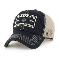 Men's '47  Black New Orleans Saints Wabash Trucker Clean Up Adjustable Hat